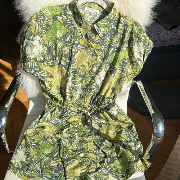 Green Safari Camisole Shirt Dress. Size M - Picture 1 of 3